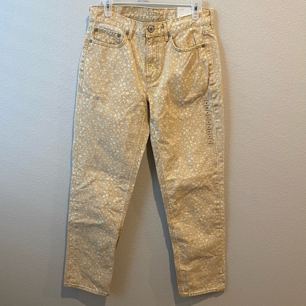 New American Eagle 90’s Straight Denim Jeans Size 4 Trendy Butter Yellow - Picture 2 of 11